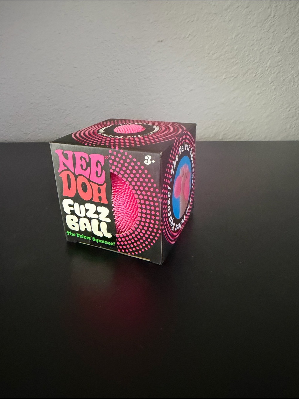 NeeDoh Fuzz Ball Velvet Squeeze Toy - Pink